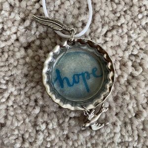 Handmade "Hope" Bottle Cap Necklace